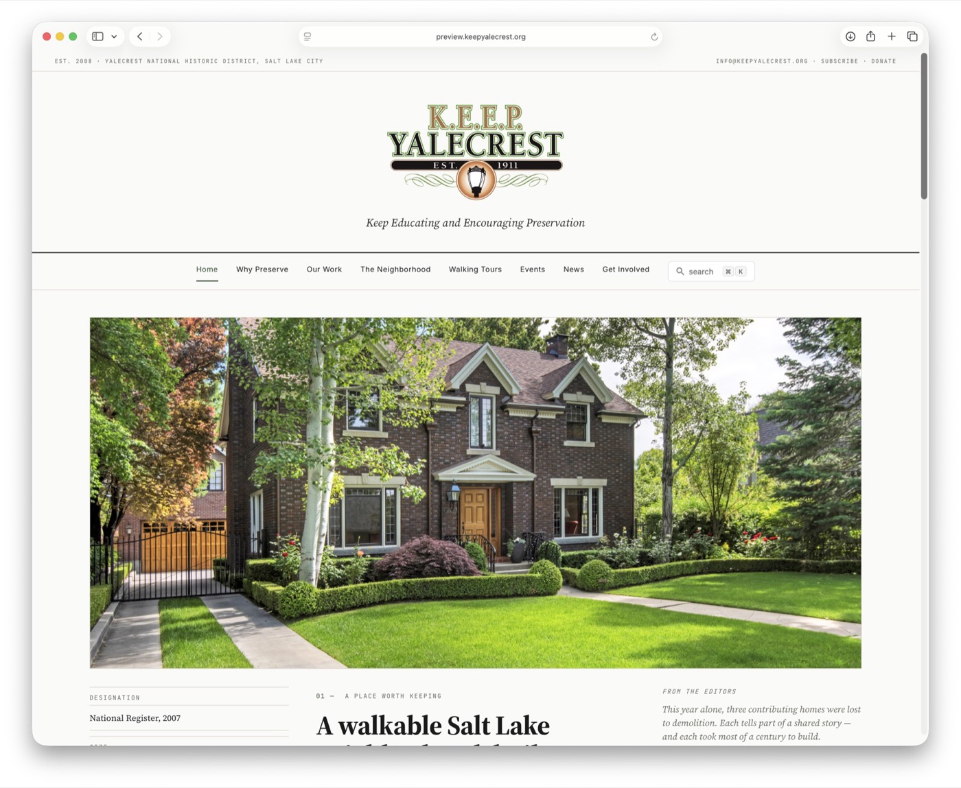 A New Home for K.E.E.P. Yalecrest Online