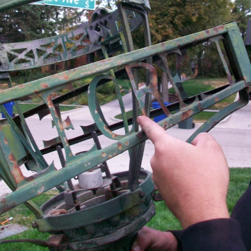 Lamp restoration detail