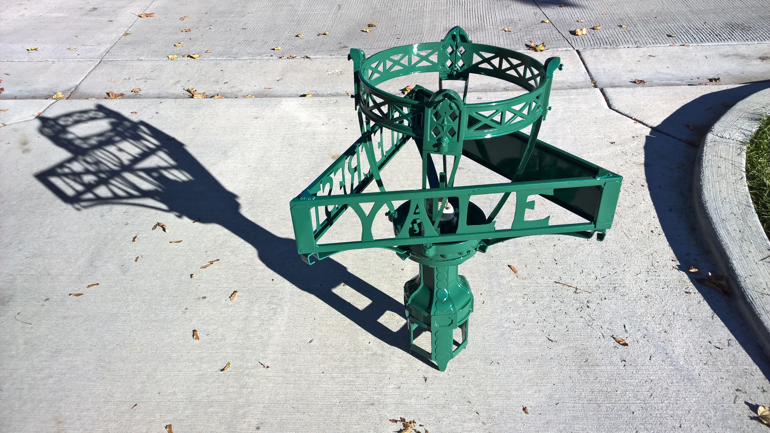 The restored lamp basket/cage, YALE side.
