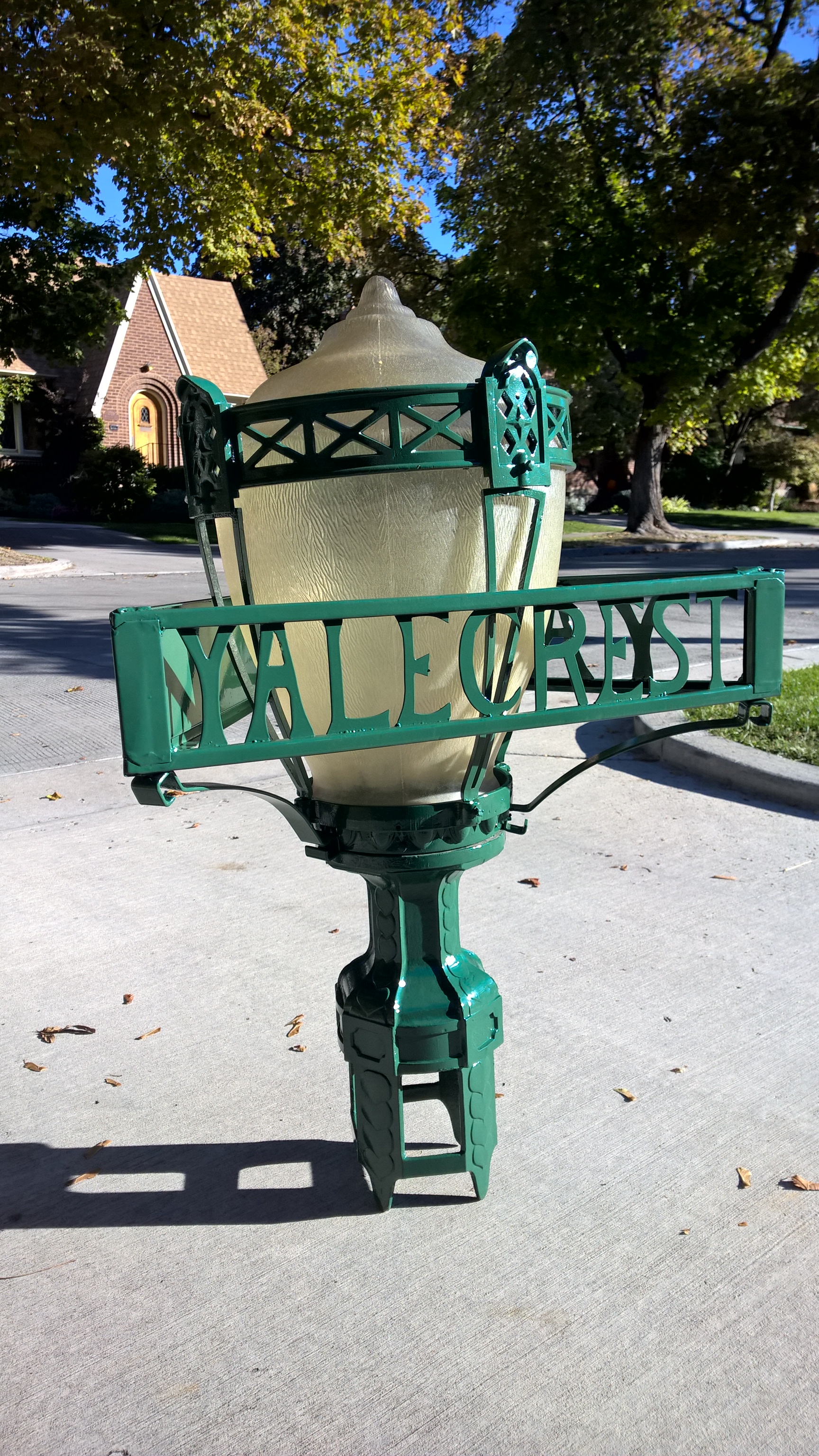 The YALECREST side of the restored baskety/cage.