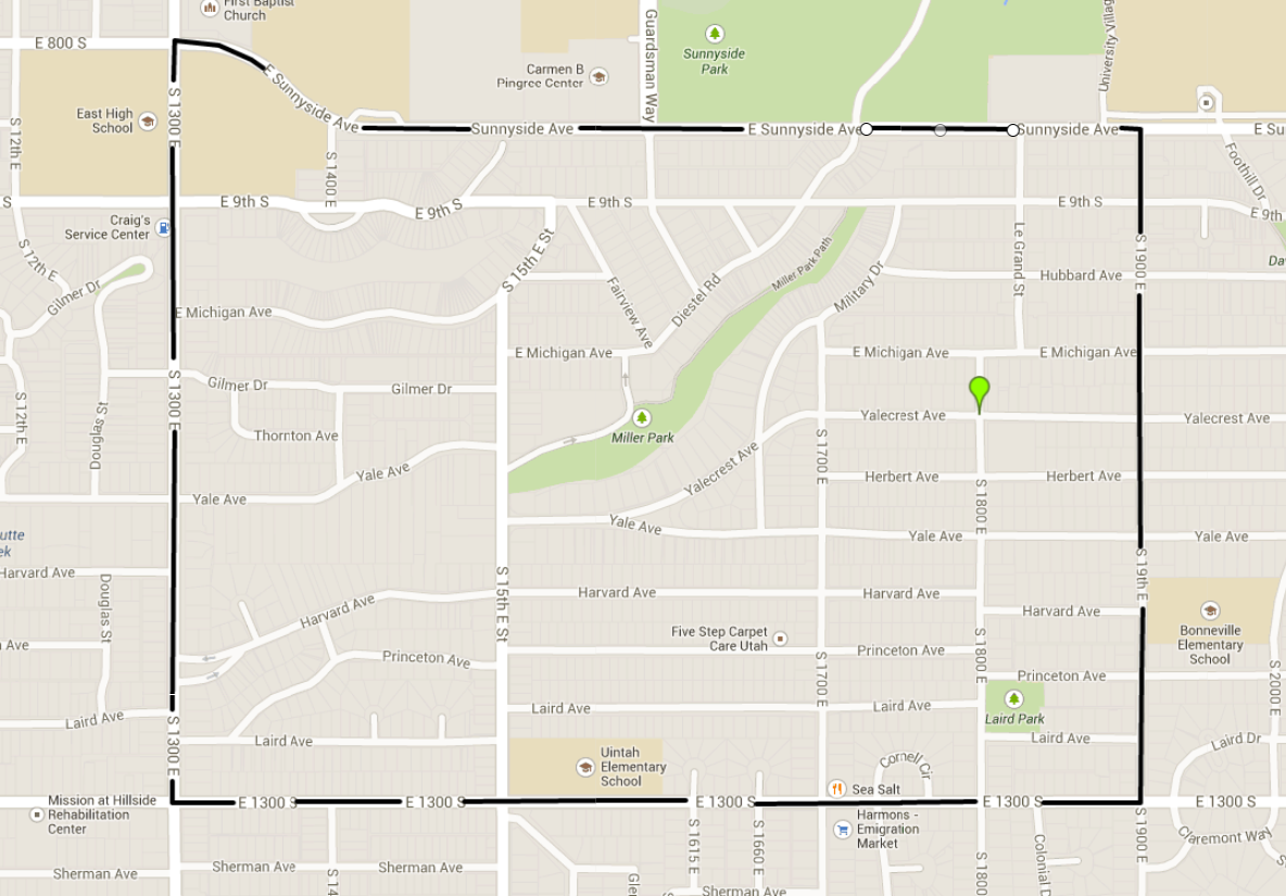 Yalecrest National Historic District map